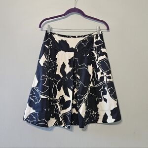 The Limited Navy & White Floral Circle Skirt